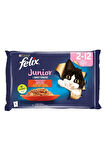 Felix Kedi Maması Sığır Etli ve Tavuklu Yavru Ekonomik Paket (4x85gr) X 12 Adet