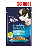 Felix Çifte Lezzet Somonlu ve Sardalyalı Yetişkin Kedi Konservesi 85 Gr x 26 Adet