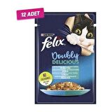 Felix Çifte Lezzet Somon ve Sardalyalı Konserve Kedi Maması 85 gr - 12 Adet