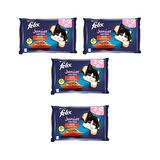 Felix Junior Tavuklu ve Sığır Etli Yaş Kedi Maması (4X85GR) - 4 Adet