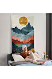 Dağların Üstündeki Güneş Manzarası Duvar Örtüsü-7613