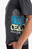 DeFactoFit NBA Boston Celtics Oversize Geniş Kalıp Bisiklet Yaka Kısa Kollu Tişört E0130AX25SPAR231