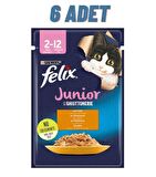 Felix Tavuklu Junior Yavru Kedi Konservesi Pouch 6x85 Gr