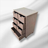 Ahşap Boyanabilir 7 Çekmeceli Takı-makyaj-aksesuar Çok Amaçlı Dekoratif Organizer Kutu
