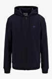Guess Erkek Lacivert Aldwin Fermuarlı Hooded Sweatshirt