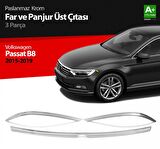 S-Dizayn VW Passat B8 Krom Far Üzeri Çıta Seti 3 Parça 2015 Üzeri S-Dizayn