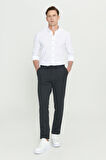 Slim Fit Dar Kesim Beli Bağlamalı Esnek Pantolon