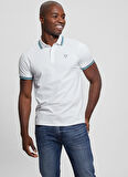 Guess Desenli Beyaz Erkek Polo T-Shirt M2GP34KARS0F0CF SS SPORTS PIQUE TR