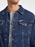 Guess  GJ MENS SLIM TRUCKER JACKET Erkek Mavi Ceket M4YN33D5DM3-VARD