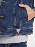 Guess  GJ MENS SLIM TRUCKER JACKET Erkek Mavi Ceket M4YN33D5DM3-VARD