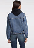 Guess Jeans Normal Mavi Kadın Ceket GJ OVERSIZE TRUCKER - ECO RECY CO R