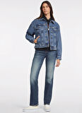 Guess Jeans Normal Mavi Kadın Ceket GJ OVERSIZE TRUCKER - ECO RECY CO R