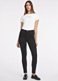 Guess Jeans Normal Bel Normal Paça Normal Siyah Kadın Denim Pantolon GJ G05 HIGH RISE SKI - ECO RECY CO
