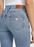 Guess Jeans Yüksek Bel Bootcut Paça Regular Fit Mavi Kadın Denim Pantolon Guess Jeans Kadın Regular Fit Jean