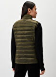 Haki Kadın Dik Yaka Normal Kalıp Desenli Yelek GJ PUFFER VEST - RECY IRIDESCENT NY