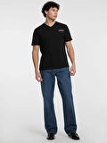 Guess Jeans GJ SS VN SLIM AMERICAN TR TEE Erkek Siyah T-shirt M4YI50K8HM0-JBLK