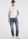 Guess Jeans Bisiklet Yaka Desenli Beyaz Erkek T-Shirt M4YI52K8HM0G011 GJ SS CN SLIM LOGO