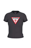Kadın GJ CN Slim Üçgen Logo T-Shirt - Siyah | S