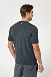 Erkek STENO Önü Logolu Stretch T-Shirt - Siyah  | XL