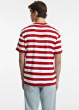 Guess Jeans Bisiklet Yaka Kırmızı Erkek T-Shirt M4YI84K9XF1S0P2 GJ SS CN REG STRIPE