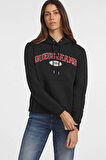 Kadın GJ Şonil Logo Patch Sweatshirt - Siyah  | S