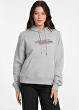 Guess Jeans Kapüşon Yaka Baskılı Gri Kadın Sweatshırt Guess Jeans Kadın Sweat