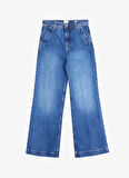 Guess Yüksek Bel Bol Paça Bol Kesim Lacivert Kadın Denim Pantolon DAKOTA HIGH WIDE CRO - ECO RECY CO