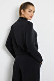 Guess Olympe Kadın Siyah Aktif Modal Karışımlı Scuba Sweatshirt V4YQ05KCAY2-JBLK