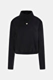 Guess Olympe Kadın Siyah Aktif Modal Karışımlı Scuba Sweatshirt V4YQ05KCAY2-JBLK
