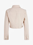 Guess Normal Beyaz Kadın Ceket OLIVIA CROP JACKET - CO IDOL WHITE