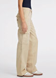Guess Jeans Normal Bel Rahat Krem Kadın Pantolon GJ CARGO CHINO - ECO ORG CO CLASSIC