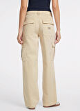 Guess Jeans Normal Bel Rahat Krem Kadın Pantolon GJ CARGO CHINO - ECO ORG CO CLASSIC