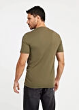 Guess Yeşil Erkek T-Shirt AIDY CN SS TEE MID ORGANIC STREAM