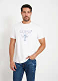 Guess Beyaz Erkek T-Shirt SS CN TREATED TRIANG MID ORGANIC ST