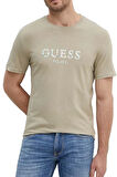 Guess Erkek Bej Önü Logolu T-Shirt