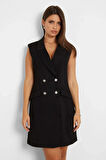 Guess Kadın  Kısa Siyah Blazer Ceket