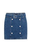 Guess Kadın Lacivert Denim Etek