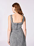 Guess Kare Yaka Desenli Beyaz Kadın Büstiyer SL SOFIA TWEED CORSE - RECY POLY LU