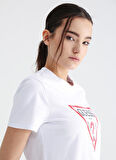 Guess Bisiklet Yaka Beyaz Kadın T-Shirt W2BI69K8FQ1G011