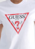 Guess Bisiklet Yaka Beyaz Kadın T-Shirt W2BI69K8FQ1G011