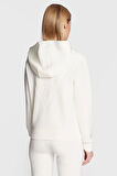 Kadın Guess Allie Regular Fit Fermuarlı Kapüşonlu Scuba Sweatshirt - Krem | L