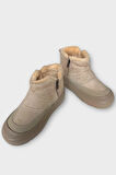 Nubuk İçi Kürklü Kalın Taban Kadın Bot BEJ