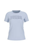 Kadın Cn SS Logo Lace T-Shirt - Mavi | M