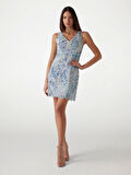 Guess Kadın  Mavi  Dantel Mini  Elbise
