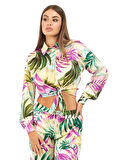 Guess Regular Fit Düz Çok Renkli Kadın Gömlek NEW LS BOWED JUN SHI - RECY POLY BR