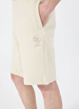 Bej Erkek Loose Fit Desenli Sweat Şort M5GD10KCN01G1V7 CLOVIS SHORTS
