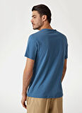 Guess Bisiklet Yaka Desenli Mavi Erkek T-Shirt M5GI19J1314A73H SS CN GUESS BOX ST