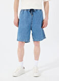 Erkek Regular Fit Desenli Denim Şort M5GD35D5M54GAM1 GJ JOGGER DENIM S