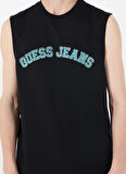 Guess Jeans Bisiklet Yaka Desenli Siyah Erkek T-Shirt M5GP31K8HM0JBLK GJ MUSCLE COLLEGIA