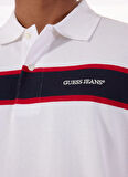 Guess Jeans Desenli Beyaz Erkek Polo T-Shirt M5GP29KCJV1F0E1 GJ SS STRIPED EMBR